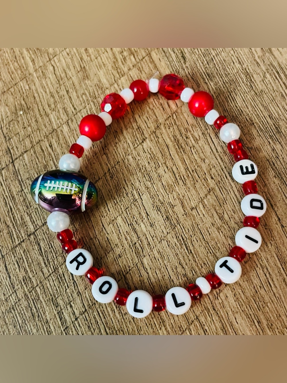 Alabama Crimson Tide Football Bracelet